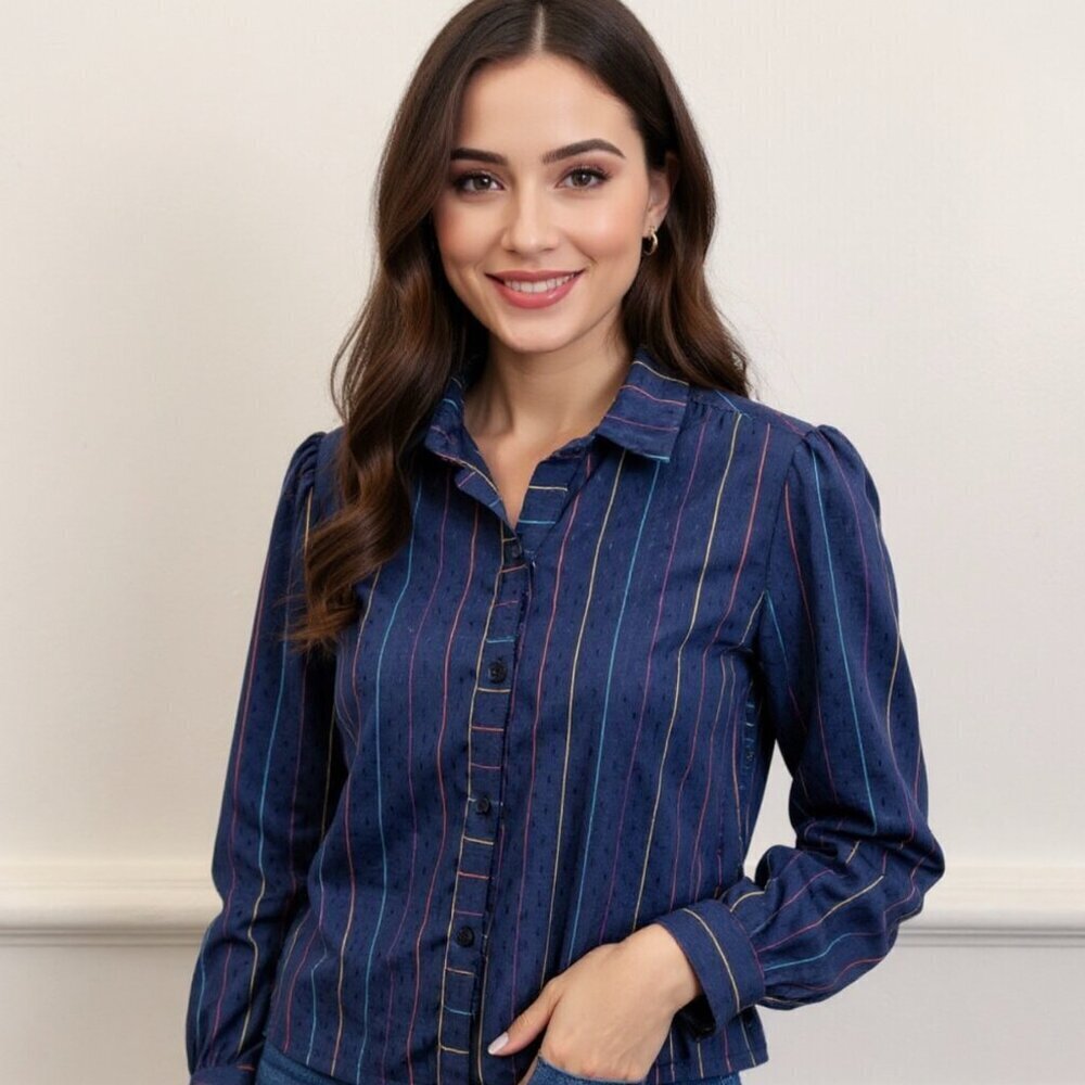Vintage Button-Up Blouse | Classic Neutral Style | Timeless Wardrobe Staple